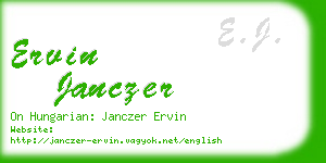 ervin janczer business card